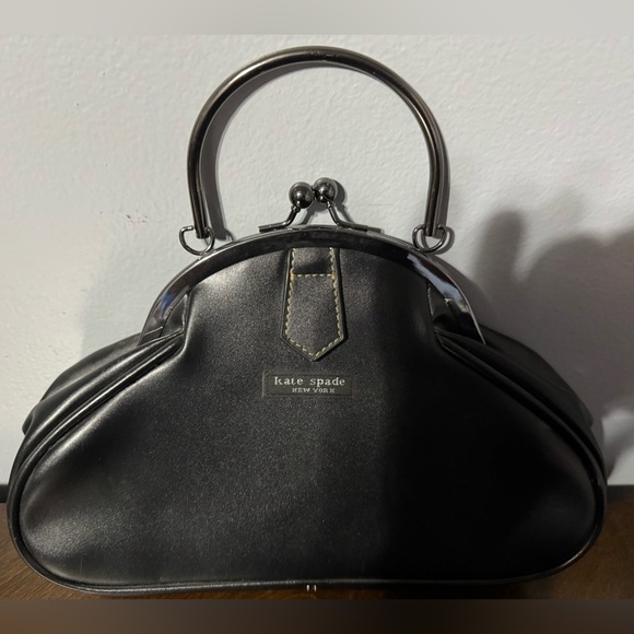 kate spade Handbags - Kate spade black leather handbag - snap closure